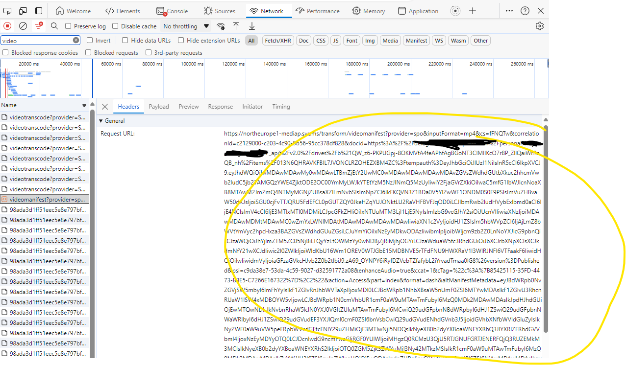 Example of the url you need to provide to FFMPEG