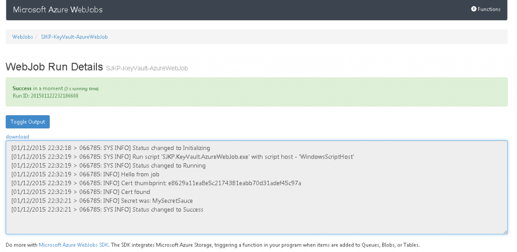 azure-web-job-key-vault